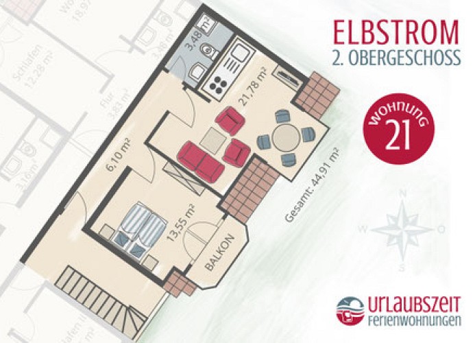 Elbstrom, Ferienwohnung 21