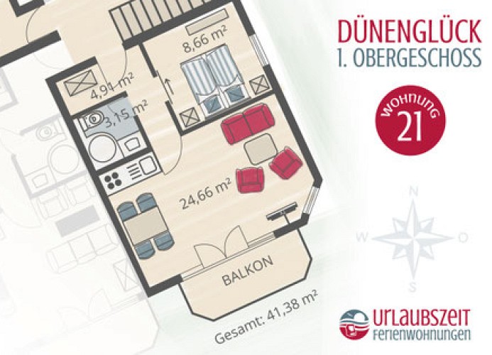 Dünenglück, Ferienwohnung 21