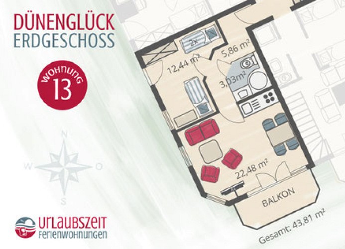 Dünenglück, Ferienwohnung 13