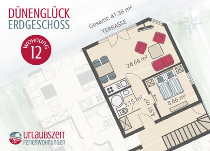 Dünenglück, Ferienwohnung 12